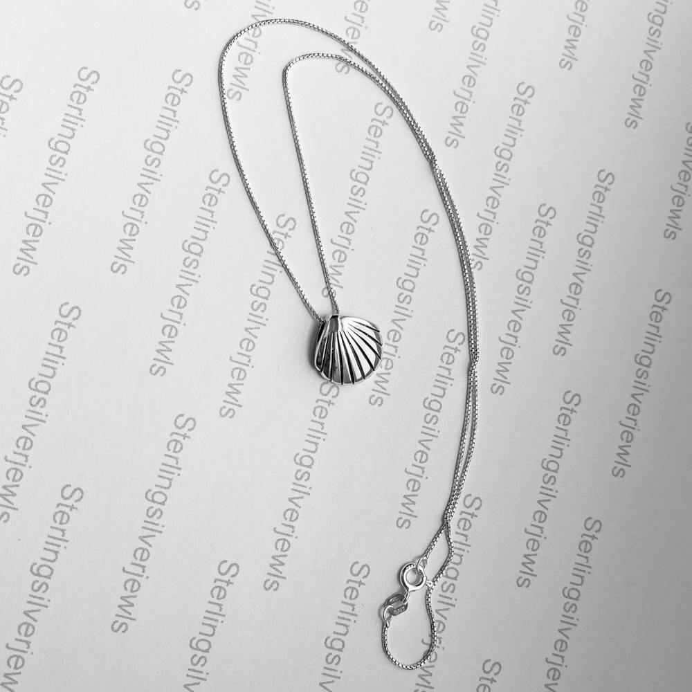 Sterling Silver Small Seashell Necklace, Beach Ne… - image 6